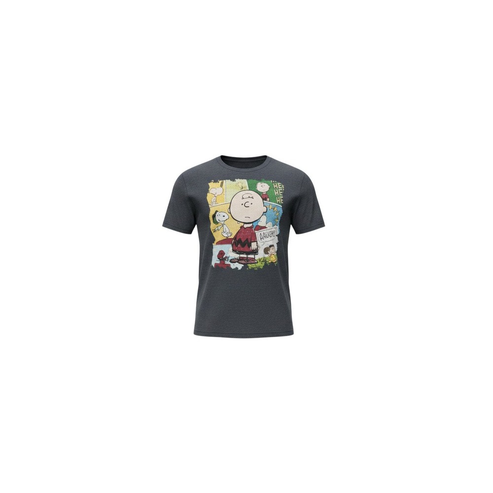 Peanuts Graphic T-Shirt Mens Small Grey Charlie Brown Snoopy Comic Strip Tee